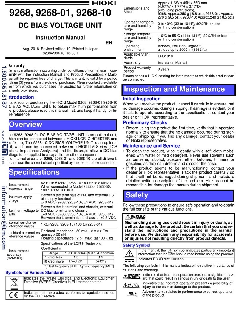 Hioki 9268 instruction manual Hioki 9268 instruction manual