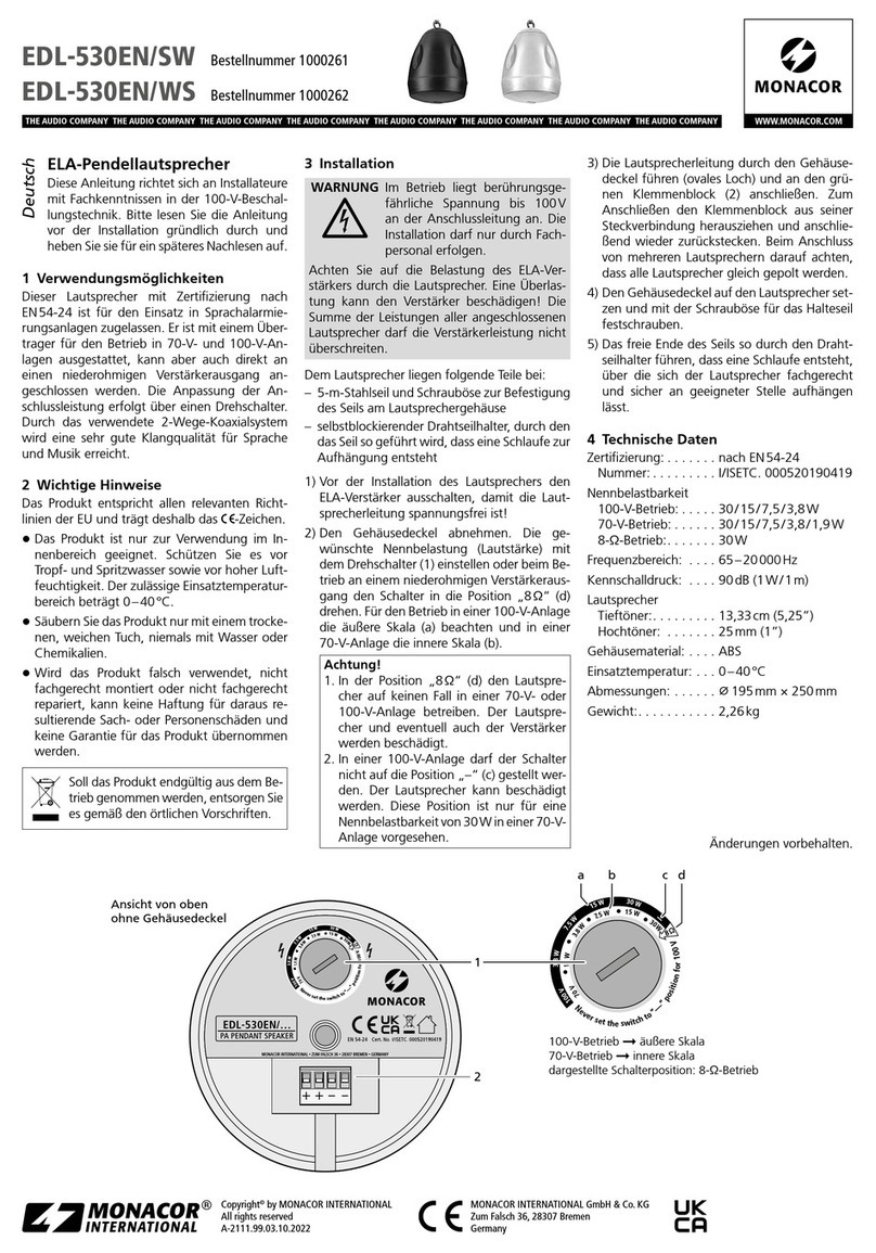 Monacor EDL-530EN/SW User manual
