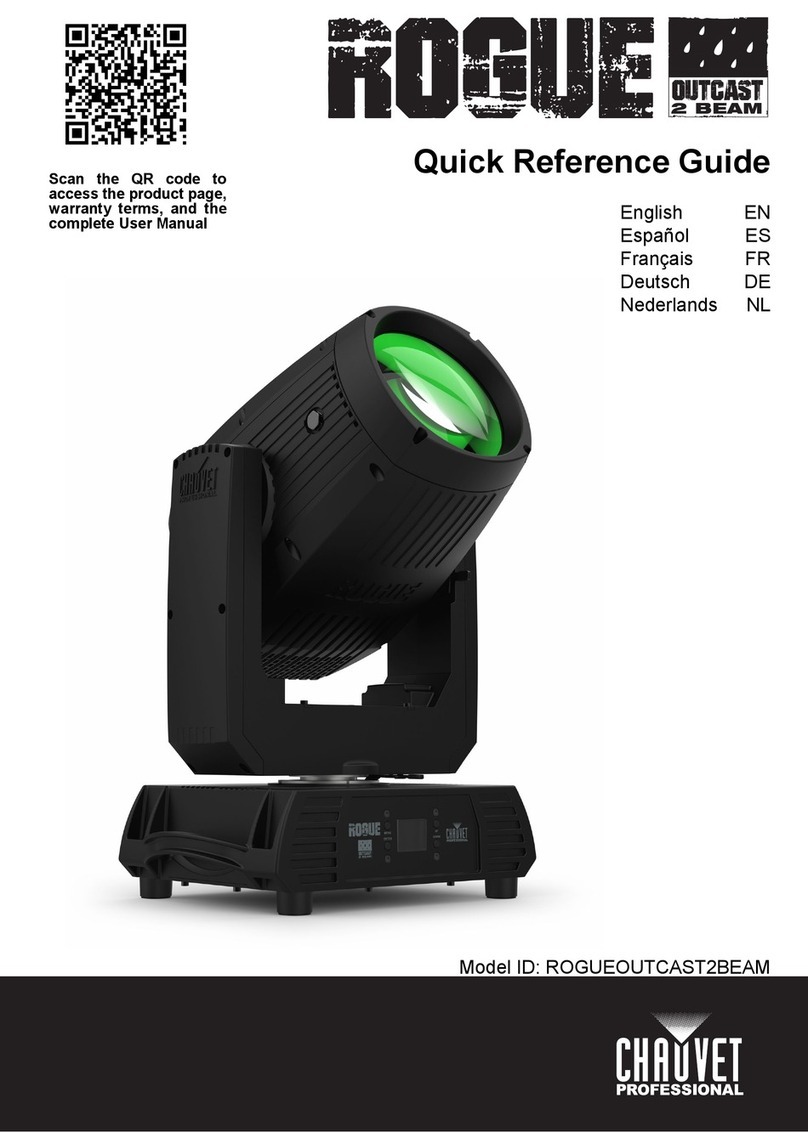 Chauvet Professional ROGUEOUTCAST2BEAM Quick reference guide Chauvet Professional ROGUEOUTCAST2BEAM Quick reference guide