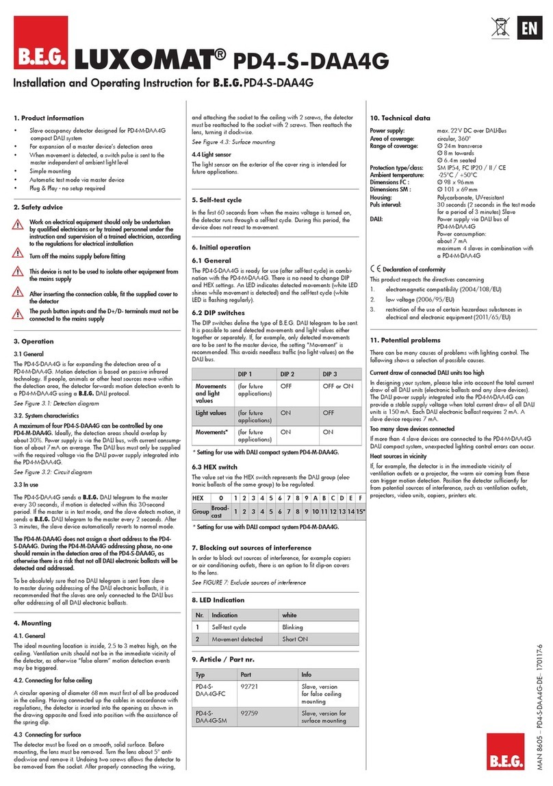 B.E.G. LUXOMAT PD4-S-DAA4G Installation and operating instruction