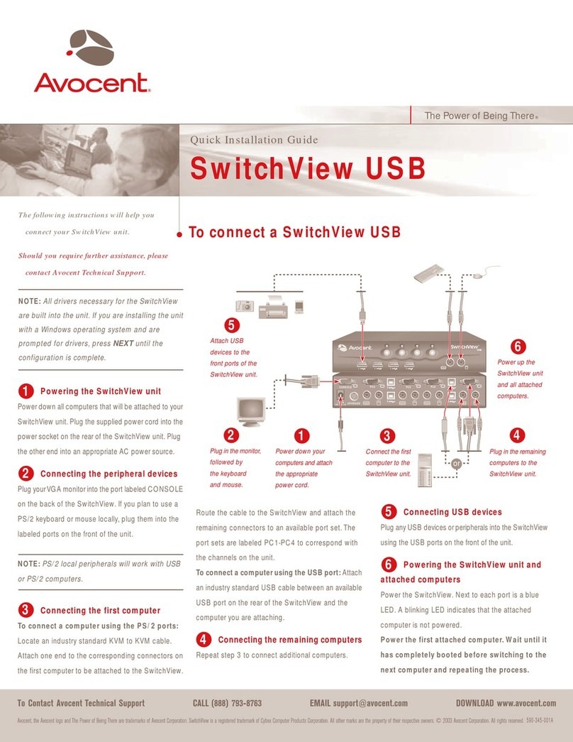 Avocent SwitchView Quick installation guide