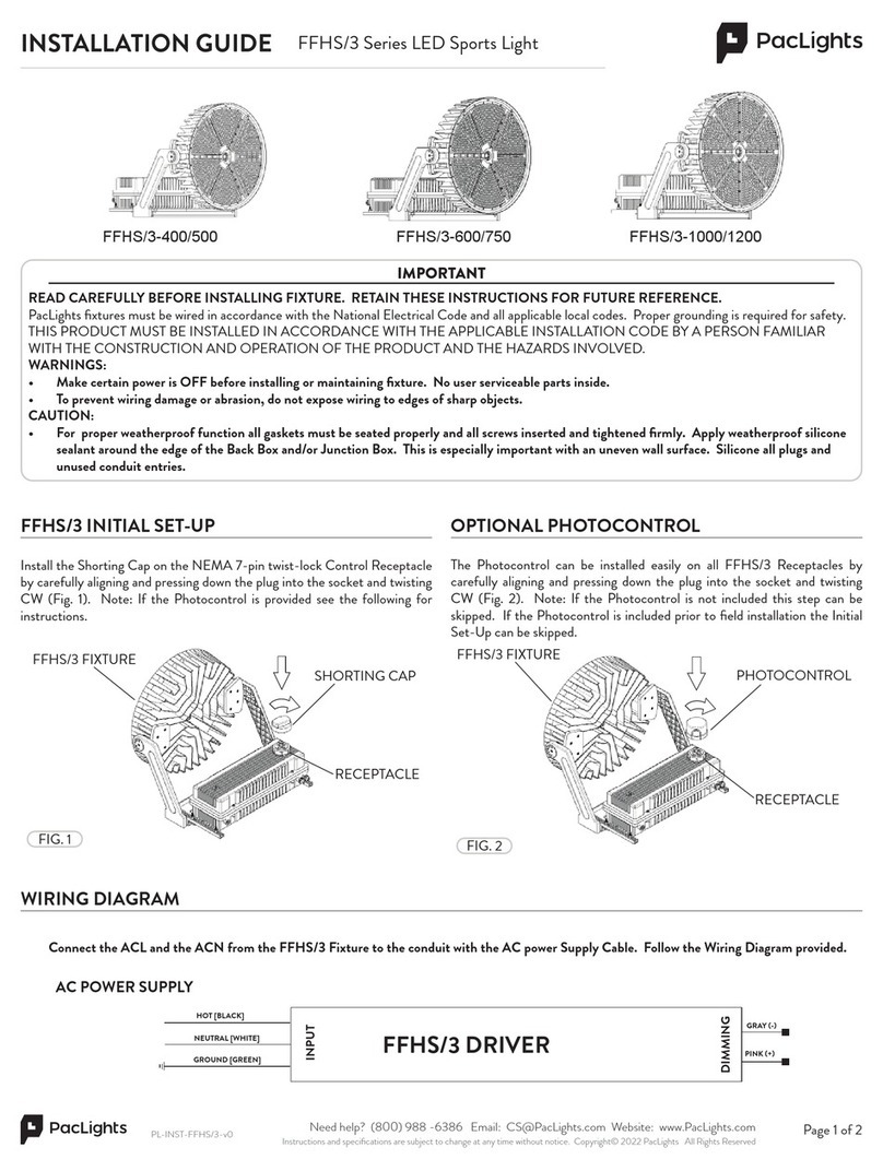 PacLights FFHS/3 Series installation guide