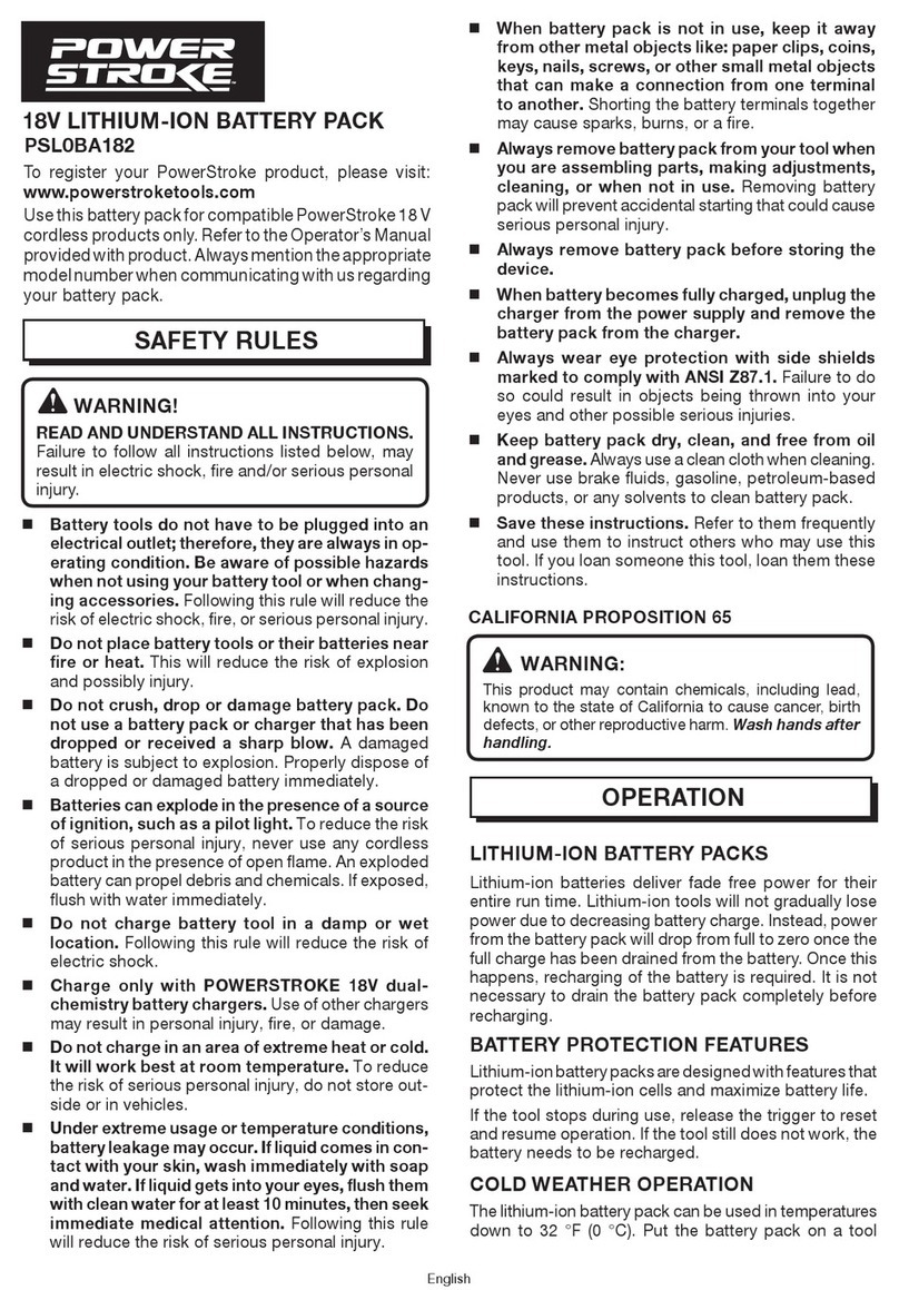 Power Stroke PSL0BA182 manual