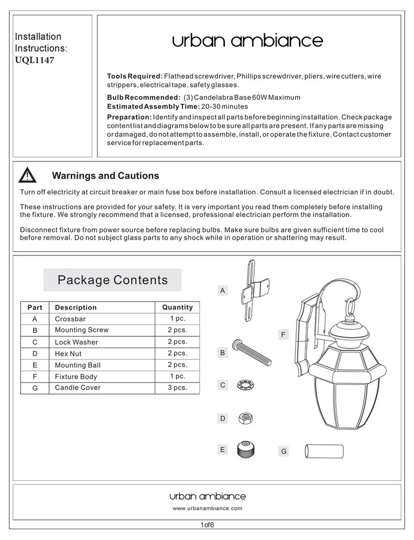 urban ambiance UQL1147 installation instructions