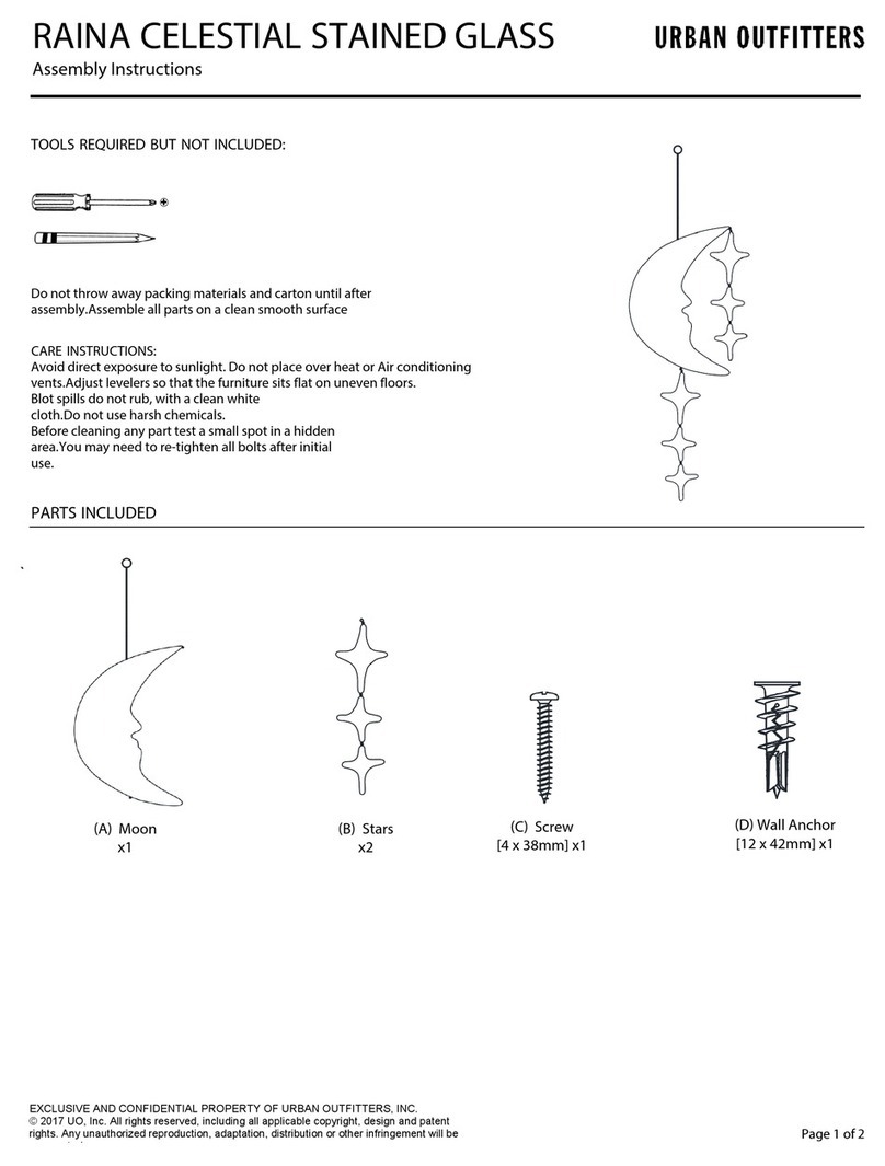 URBAN OUTFITTERS RAINA CELESTIAL STAINED GLASS Assembly instructions URBAN OUTFITTERS RAINA CELESTIAL STAINED GLASS Assembly instructions