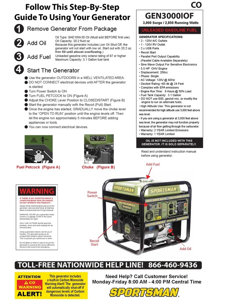Sportsman GEN3000IOF Step-by-step guide