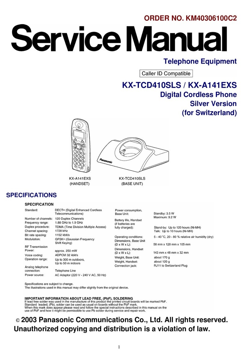 Panasonic KX-TCD410SLS Service manual
