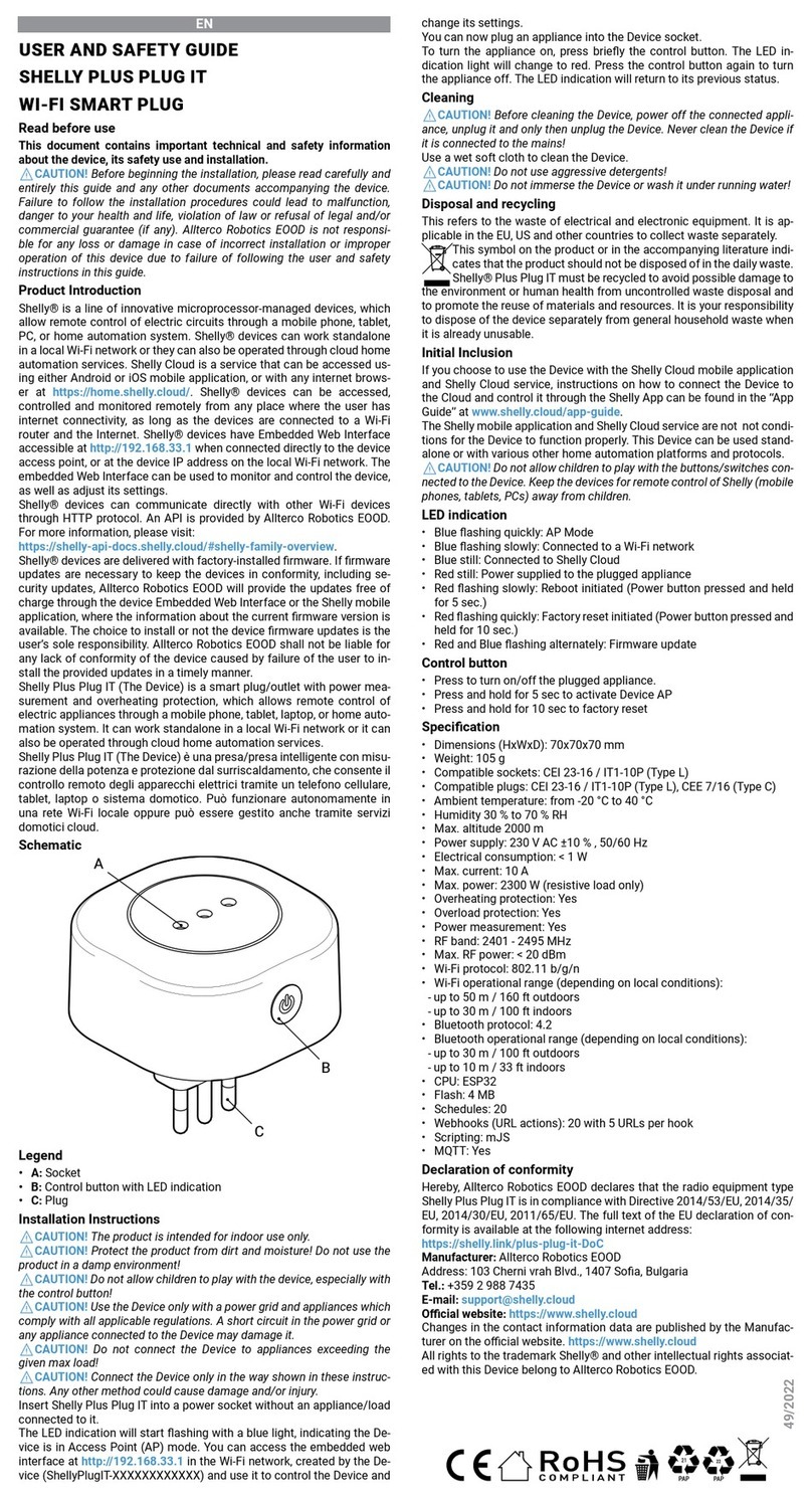 Shelly Plus Plug IT Instruction Manual