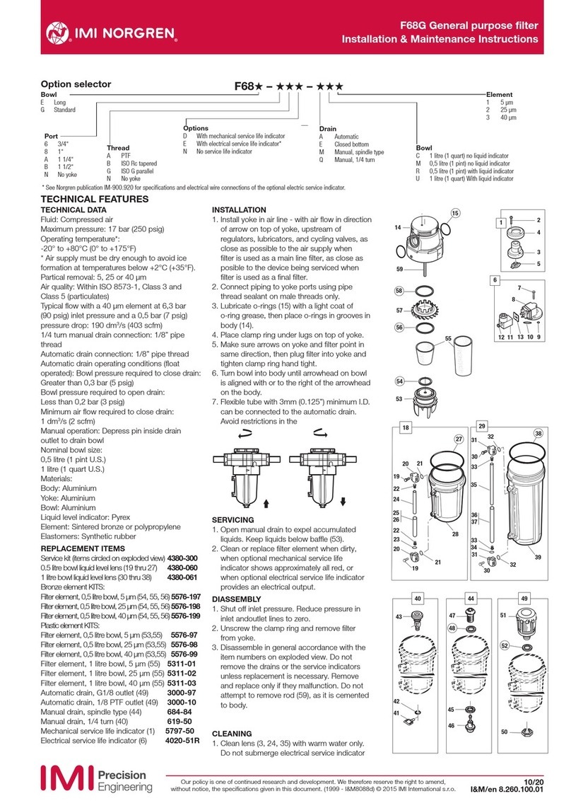 IMI NORGREN F68G Installation & maintenance instructions