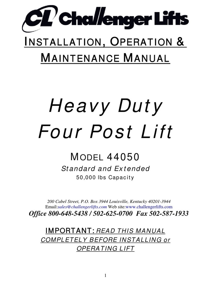 Challenger Lifts 44050 Instruction manual