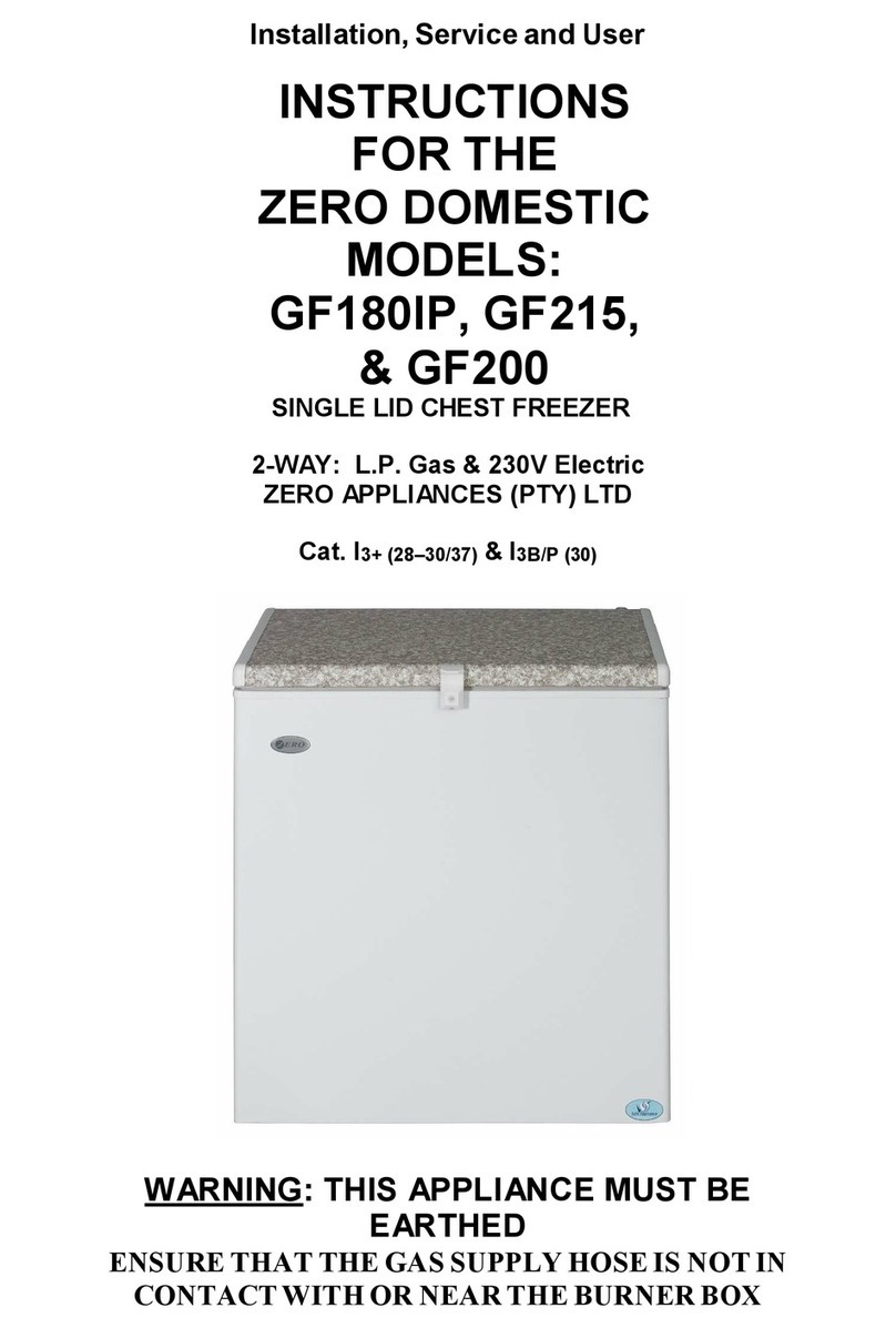 Zero Appliances GF180IP Installation, service and user instructions Zero Appliances GF180IP Installation, service and user instructions