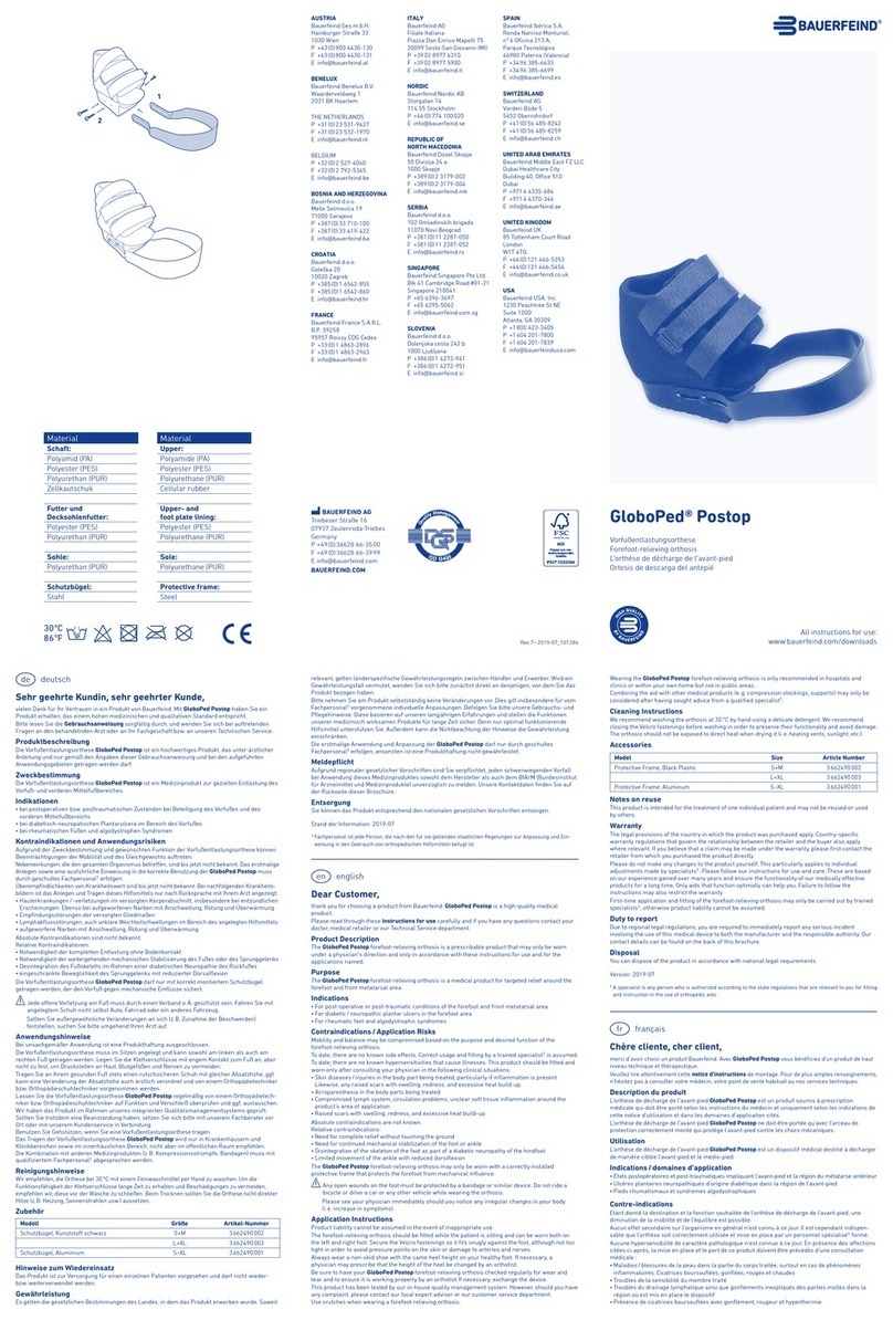 Bauerfeind GloboPed Postop User manual