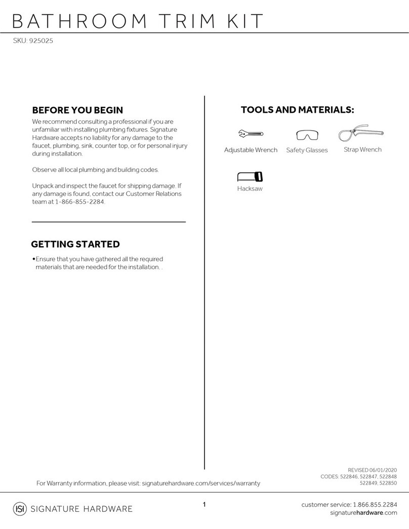 Signature Hardware 925025 User manual