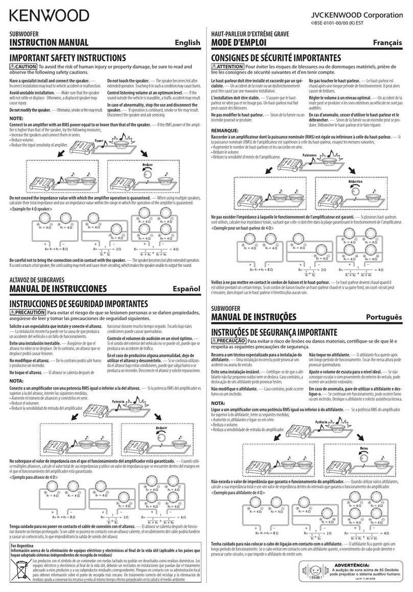 Kenwood XR-W1002 User manual