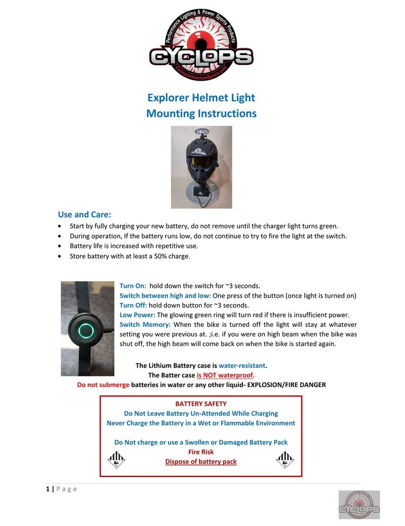 CYCLOPS Explorer Helmet Light User manual