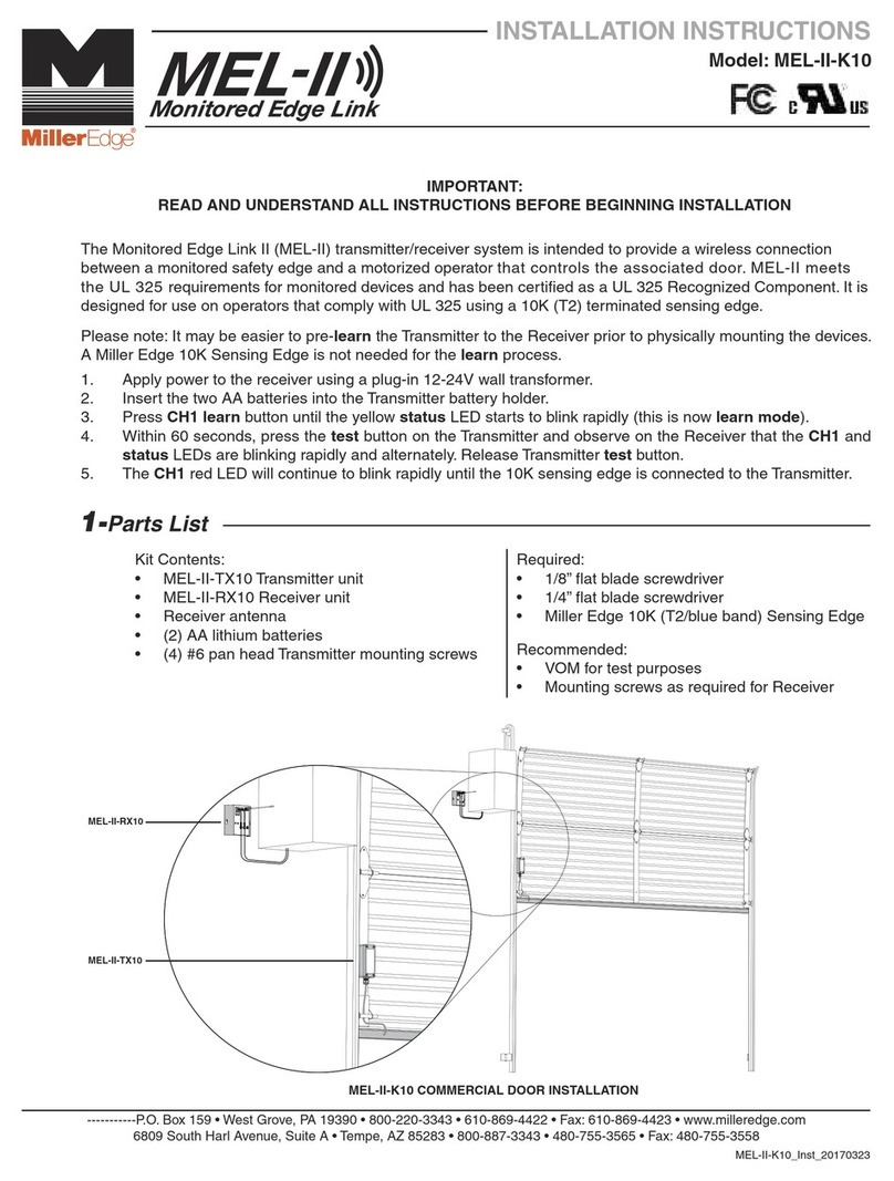 Miller Edge MEL-II installation instructions