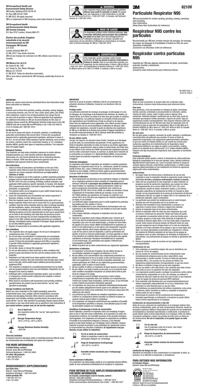 3M 8210V User manual