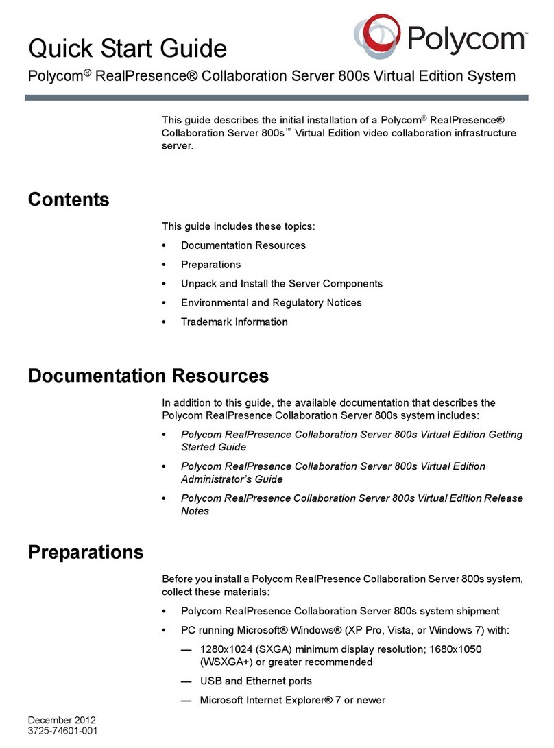 Polycom RealPresence 800s quick start guide
