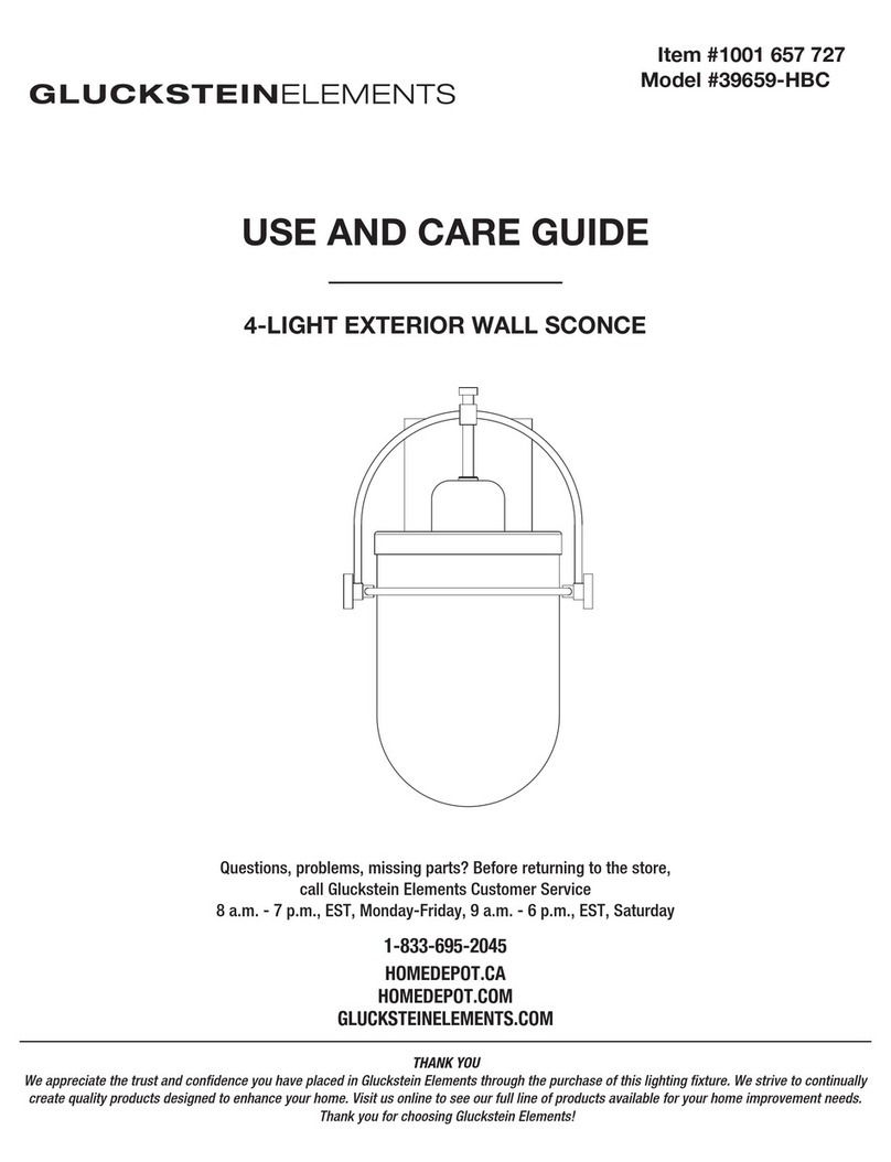 GLUCKSTEIN ELEMENTS 39659-HBC Use and care guide