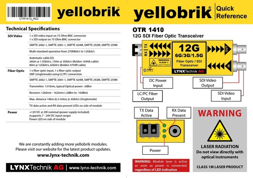 LYNXTechnik Yellobrik OTR 1410 quick reference