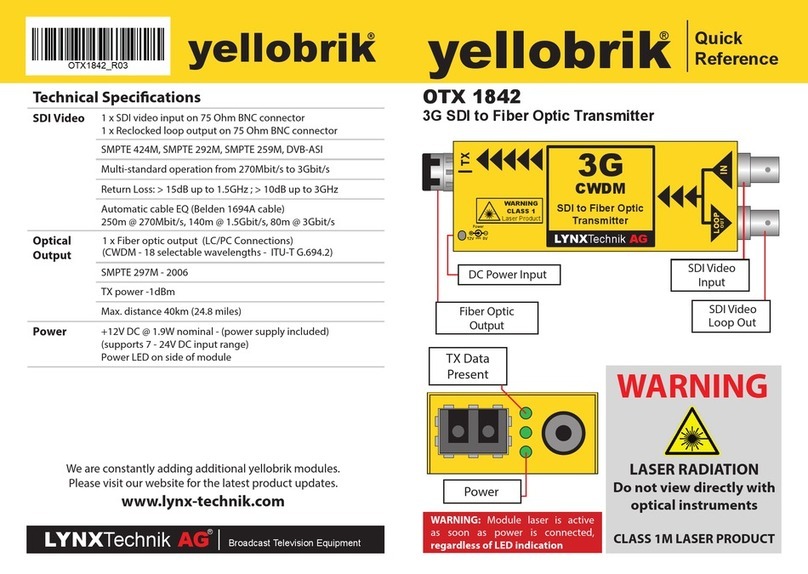 LYNXTechnik Yellobrik OTX 1842 User manual