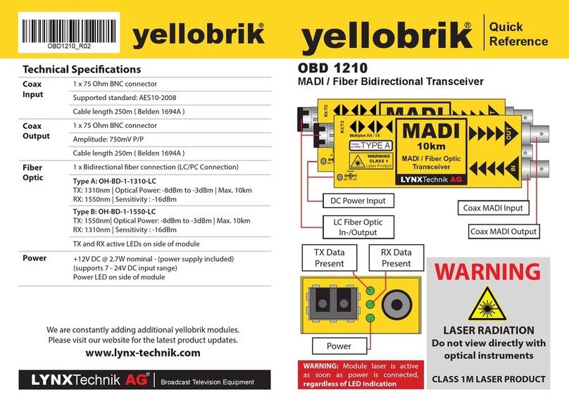 LYNXTechnik Yellobrik OBD 1210 User manual