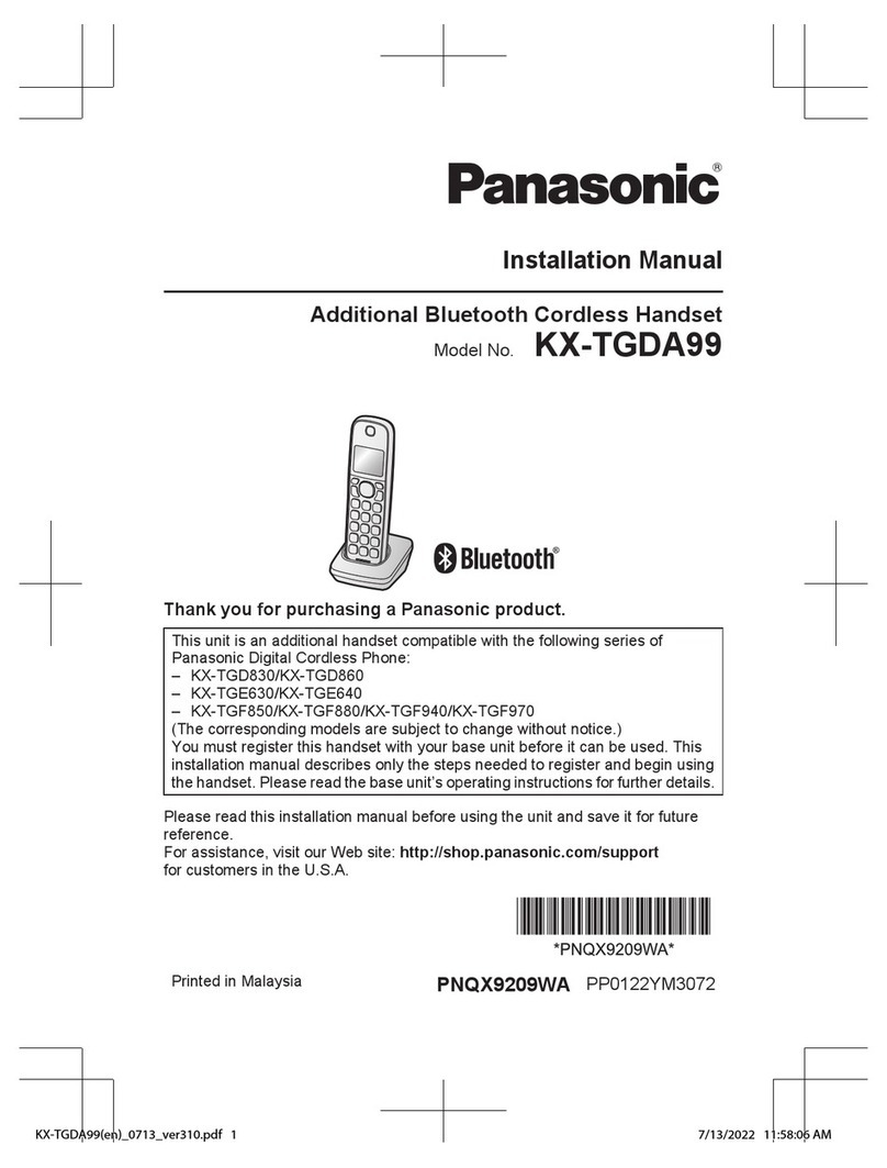 Panasonic KX-TGDA99 installation manual