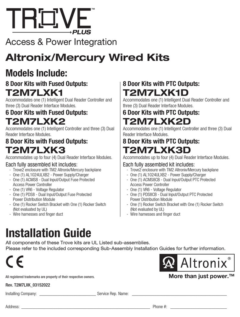 Altronix TROVE PLUS T2M7LXK1 User manual Altronix TROVE PLUS T2M7LXK1 User manual