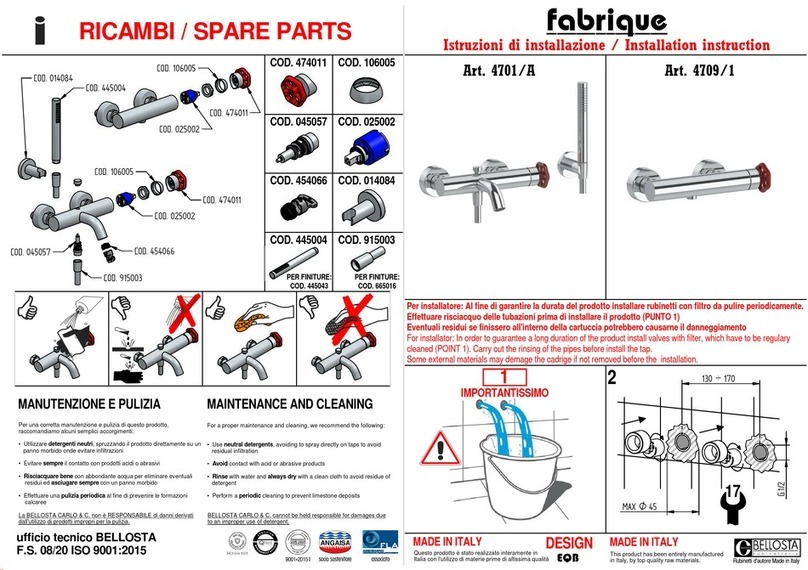 BELLOSTA fabrique 4701/A Installation instruction