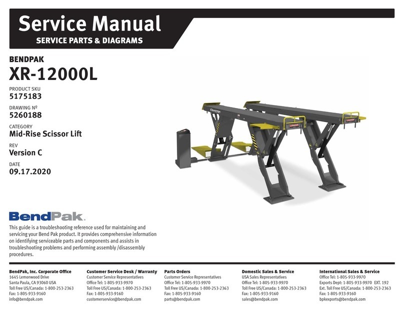 Bend-Pak Quatra XR-12000L User manual