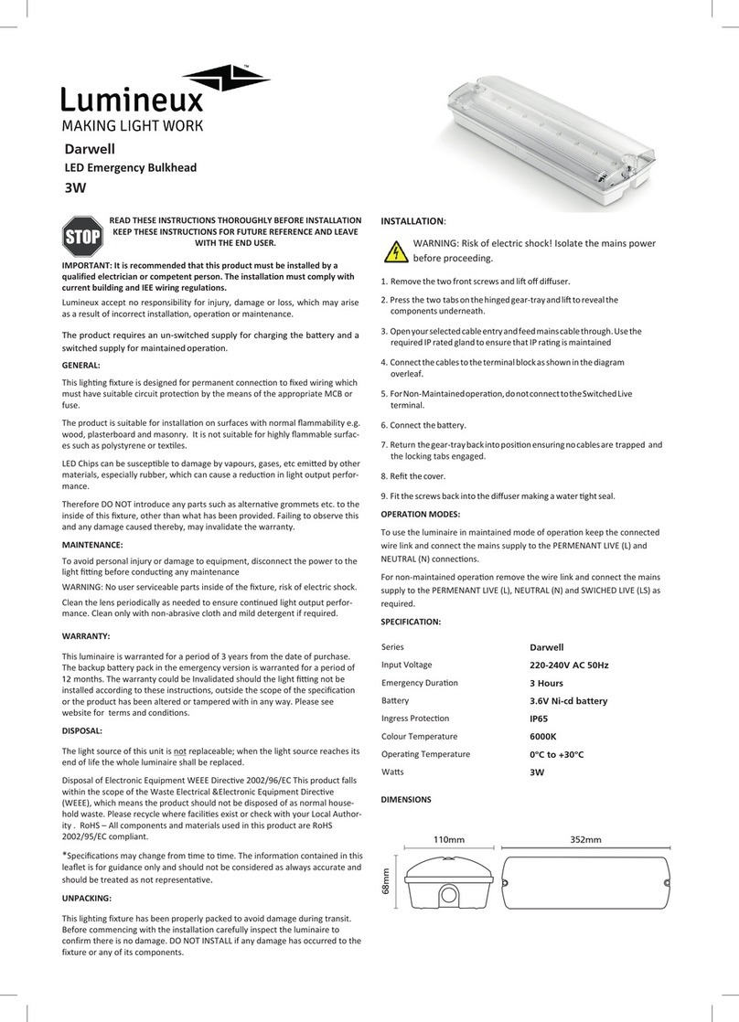 Lumineux Darwell 421061 quick start guide