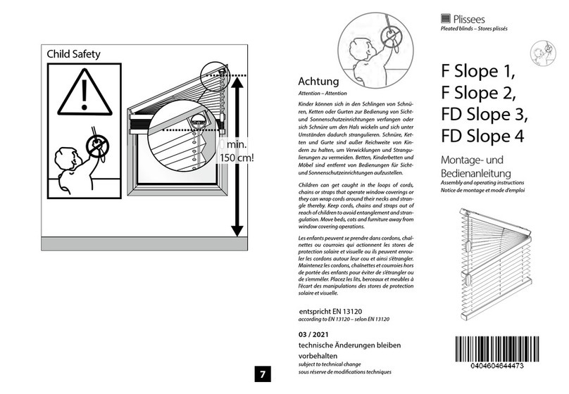 Plissees F Slope 1 Assembly and operating instructions