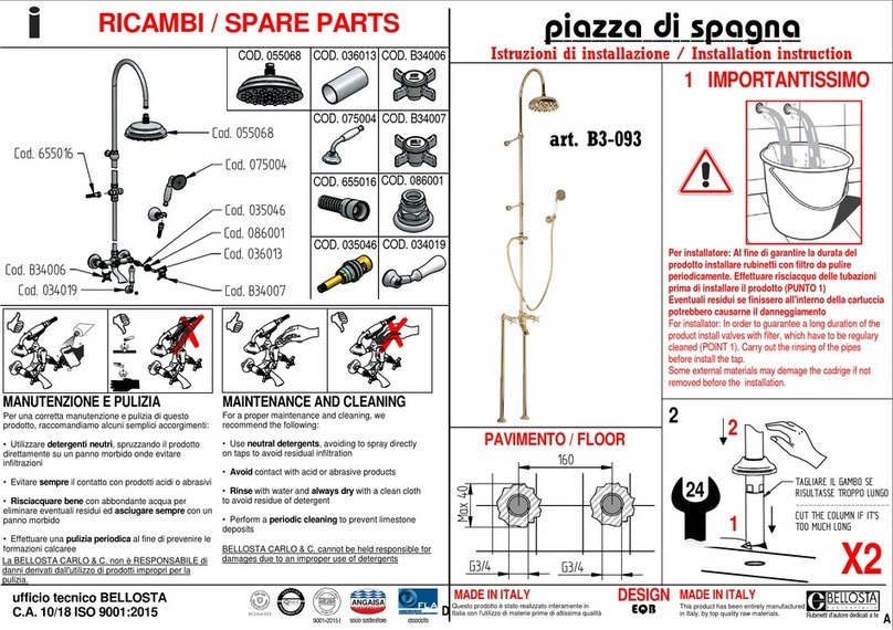 BELLOSTA piazza di spagna B3-093 Installation instruction