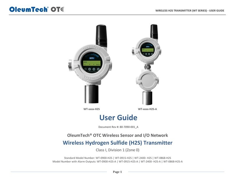 OleumTech WT H2S Series User manual