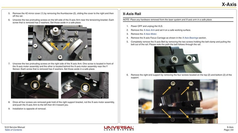 Universal Laser Systems X-Axis Service manual