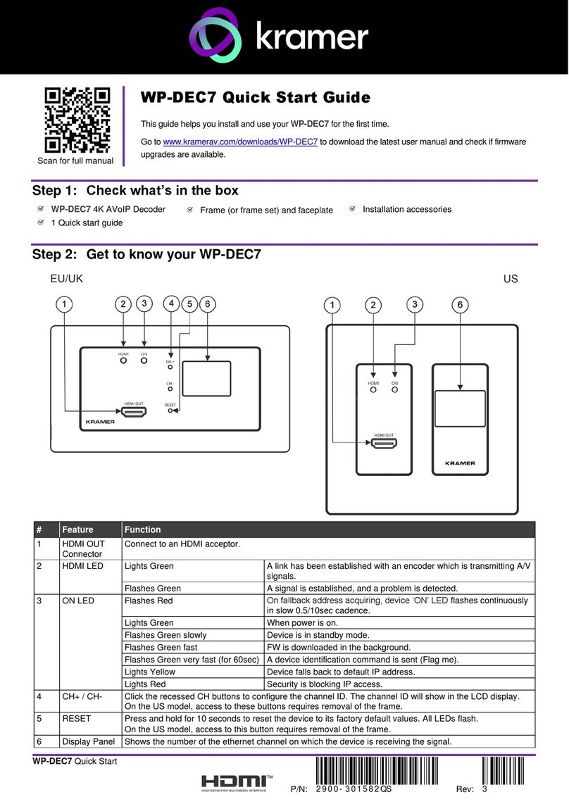 Kramer WP-DEC7 quick start guide