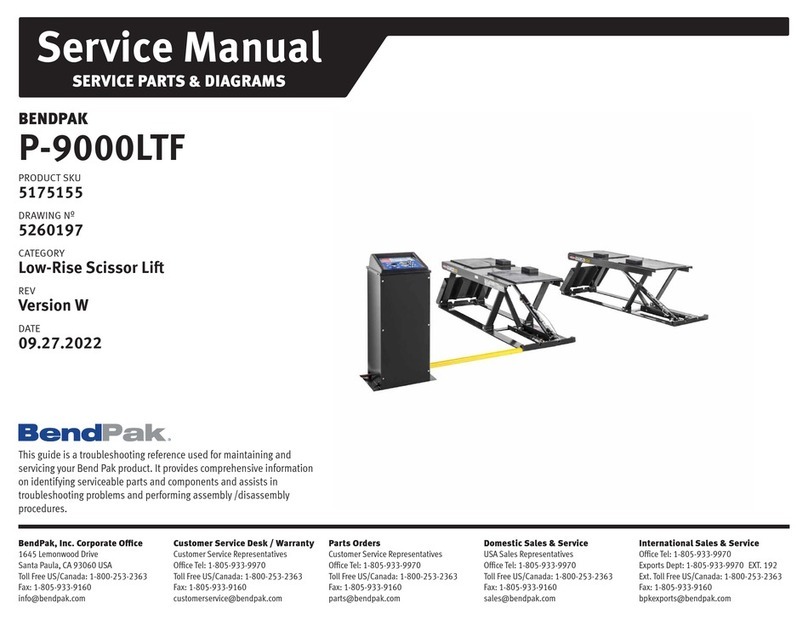 Bend-Pak P-9000LTF User manual Bend-Pak P-9000LTF User manual