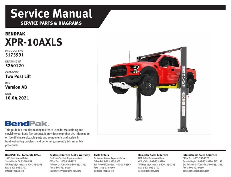 Bend-Pak XPR-10AXLS User manual