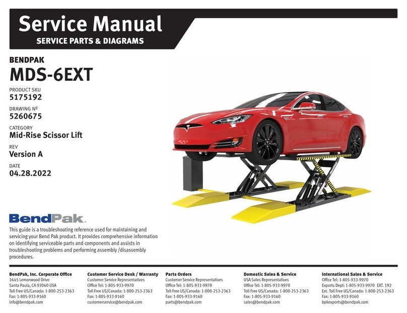 Bend-Pak MDS-6EXT User manual