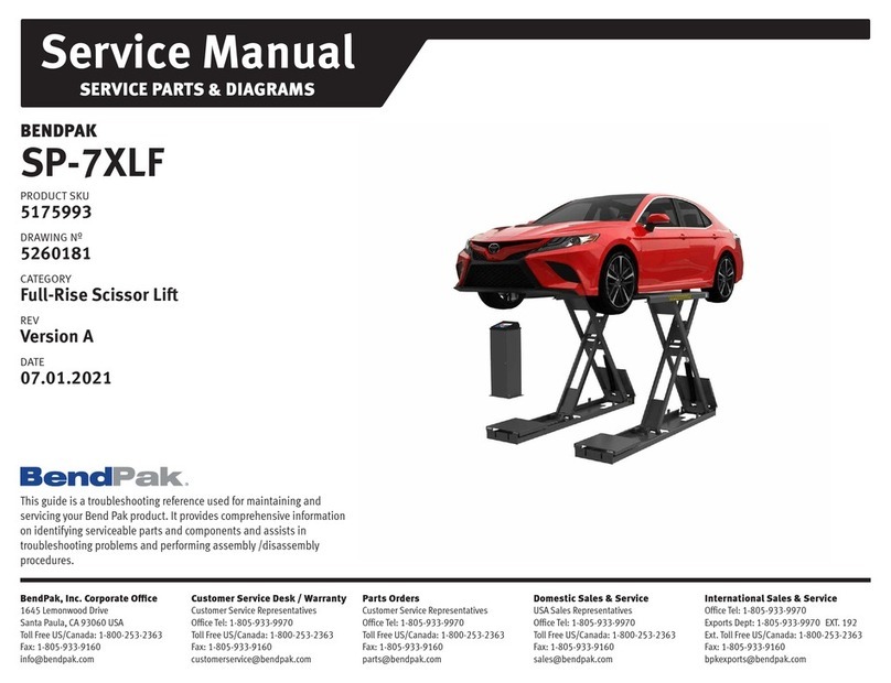 Bend-Pak SP-7XLF User manual
