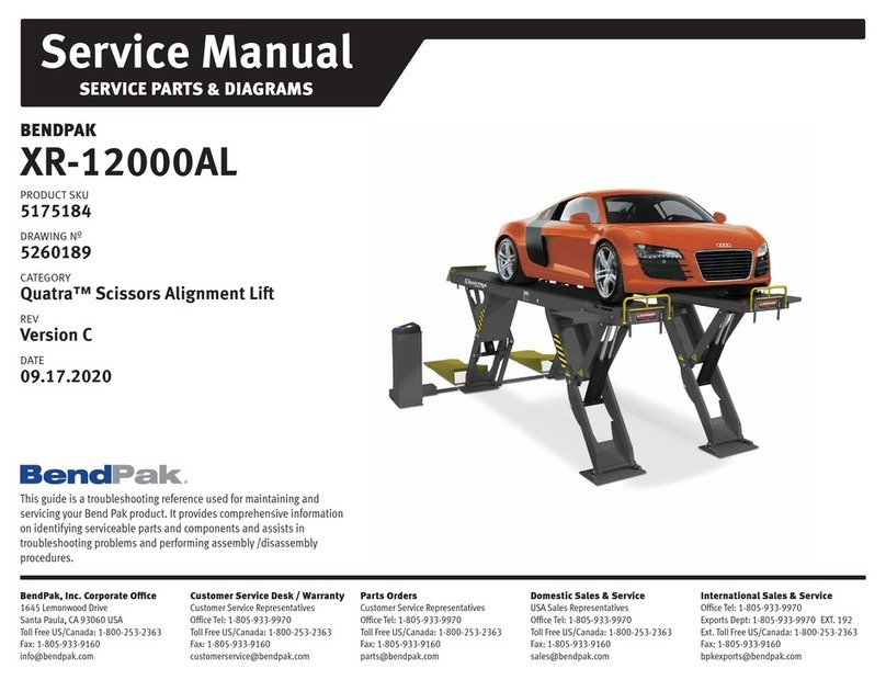 Bend-Pak Quatra XR-12000AL Service manual