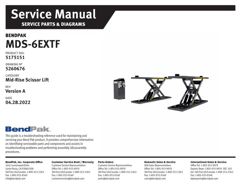 Bend-Pak MDS-6EXTF User manual