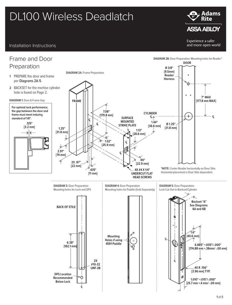 Assa Abloy Adams Rite DL100 installation instructions