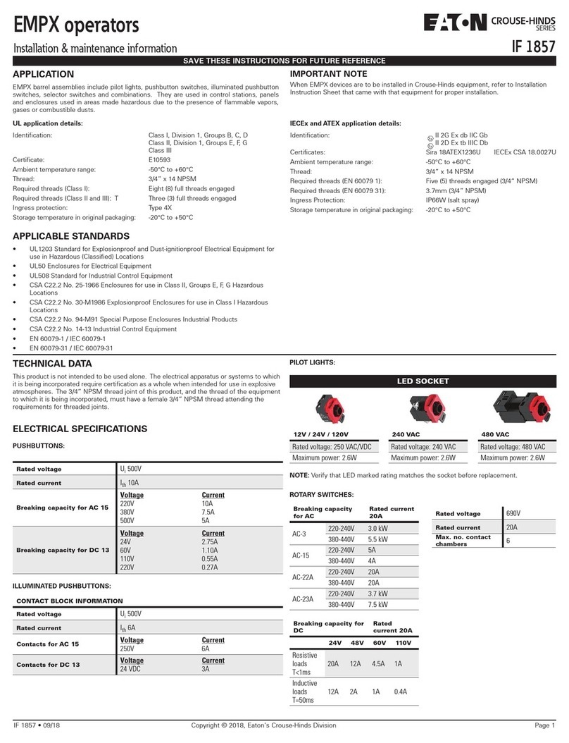 Eaton Crouse-Hinds EMPX Installation & maintenance information