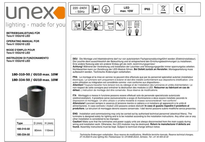 Unex Tera II 1XGU10 LED User manual