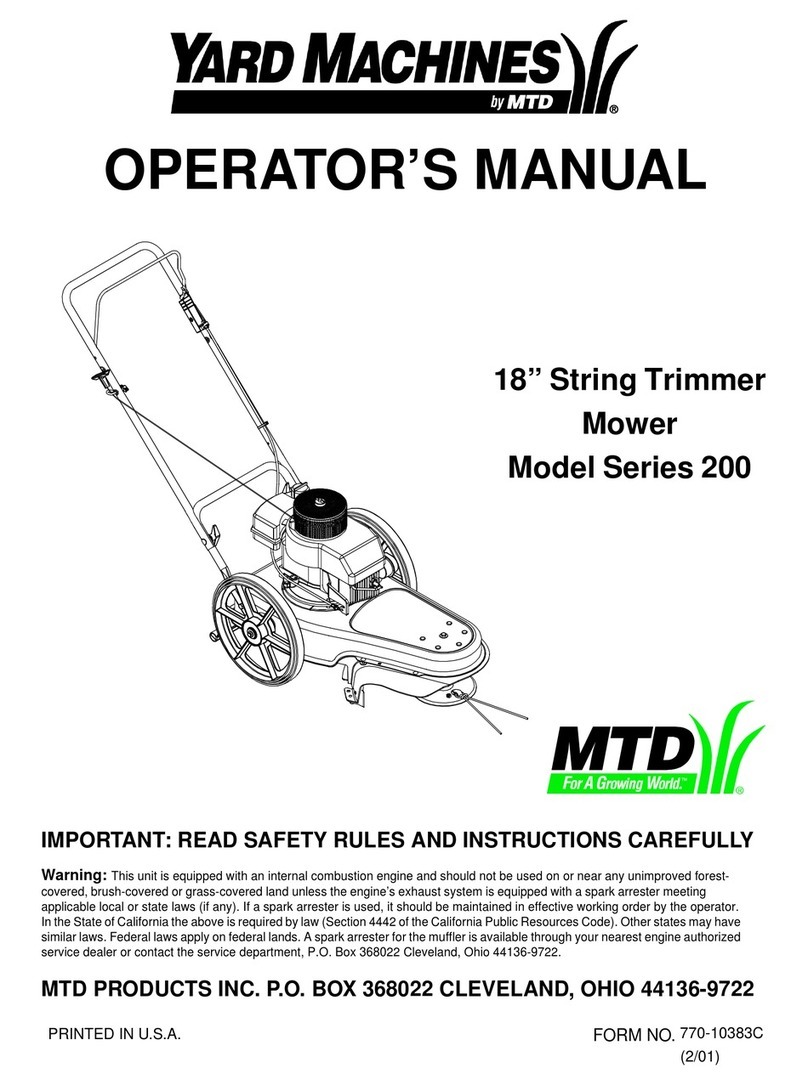 MTD Yard Machines 200 Series User manual