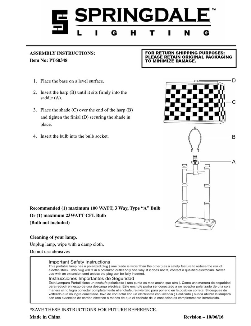 Springdale Lighting PT60348 Assembly instructions