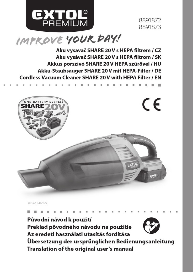 EXTOL PREMIUM SHARE 20V Translation of the original user manual