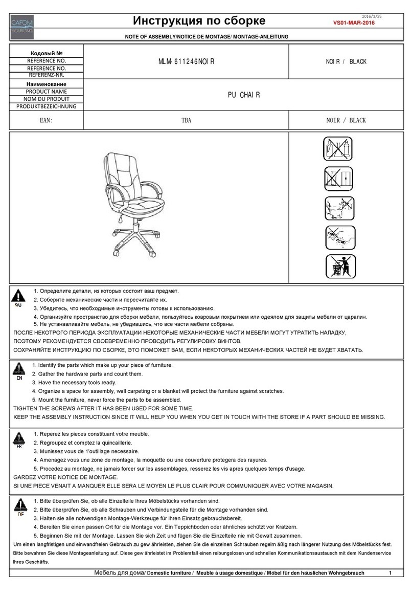 CAFOM SOURCING MLM-611246NOIR Note of assembly