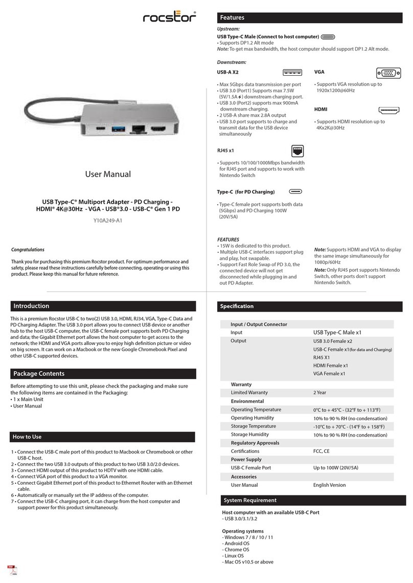 Rocstor Y10A249-A1 User manual